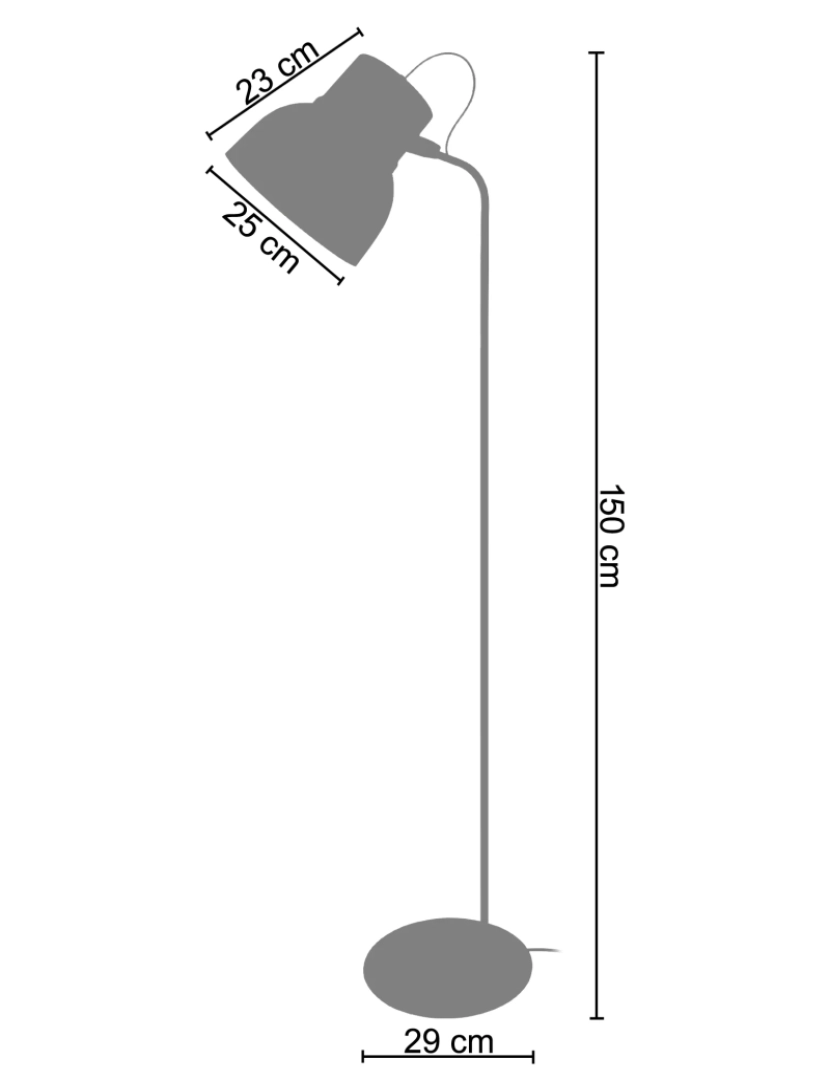 imagem de CLOCHE - Candeeiro de chão de leitura redondo metal castanho2