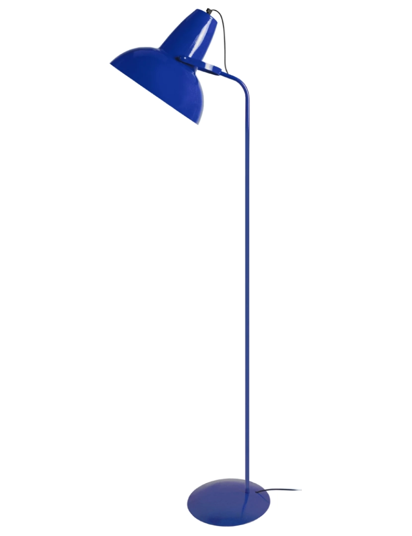 Tosel - AQUITAINE - Candeeiro de chão de leitura redondo metal azul