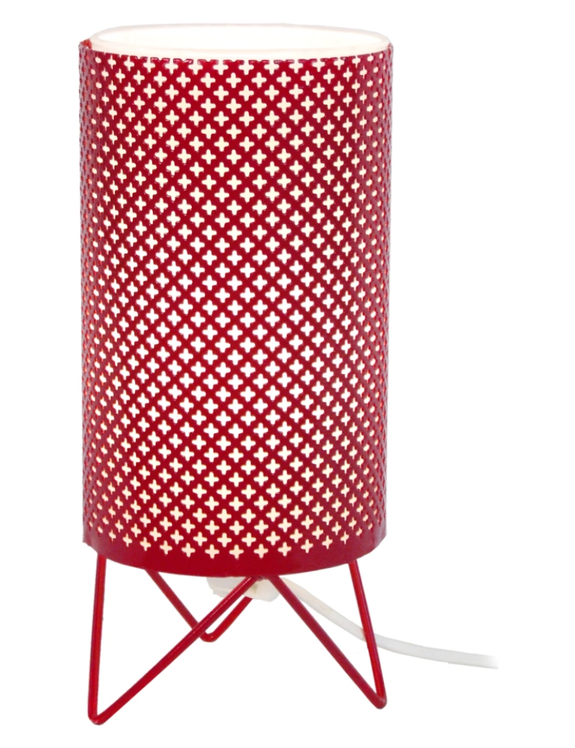 imagem de STOCKHOLM - Candeeiro mesa de cabeceira redondo metal vermelho1