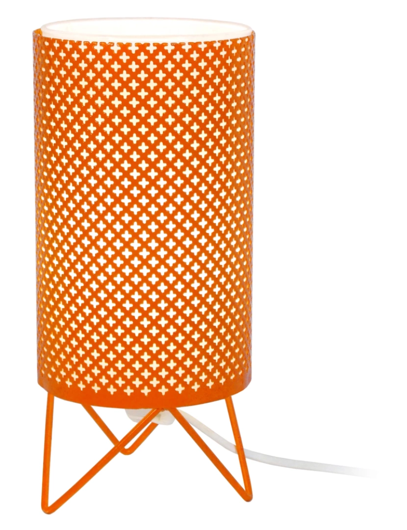 Tosel - STOCKHOLM - Candeeiro mesa de cabeceira redondo metal laranja