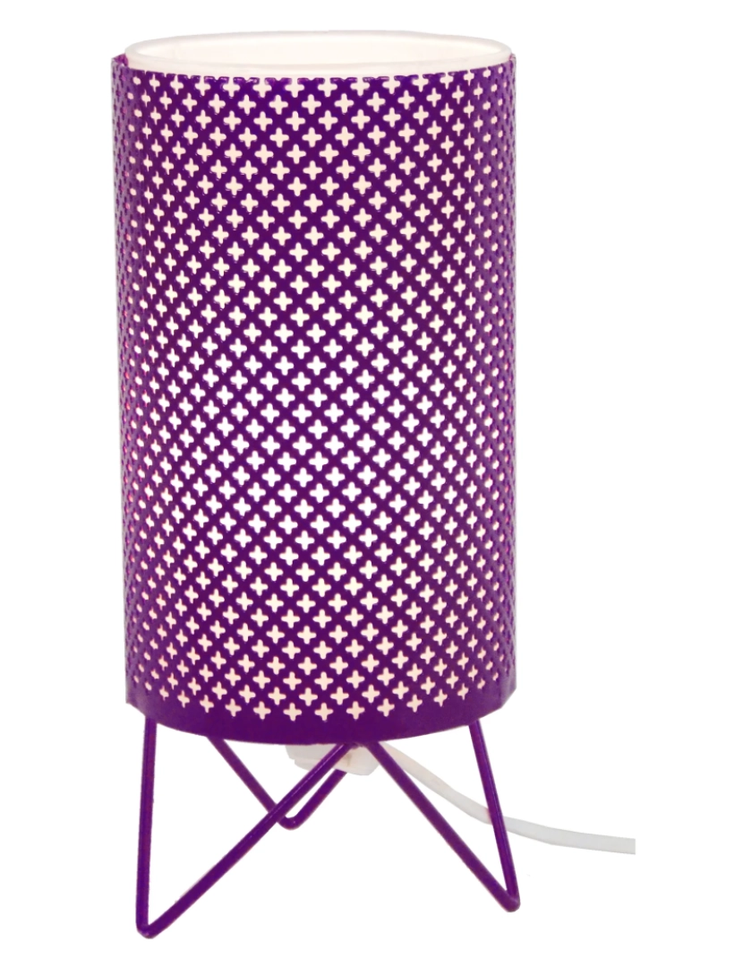 Tosel - STOCKHOLM - Candeeiro mesa de cabeceira redondo metal violeta