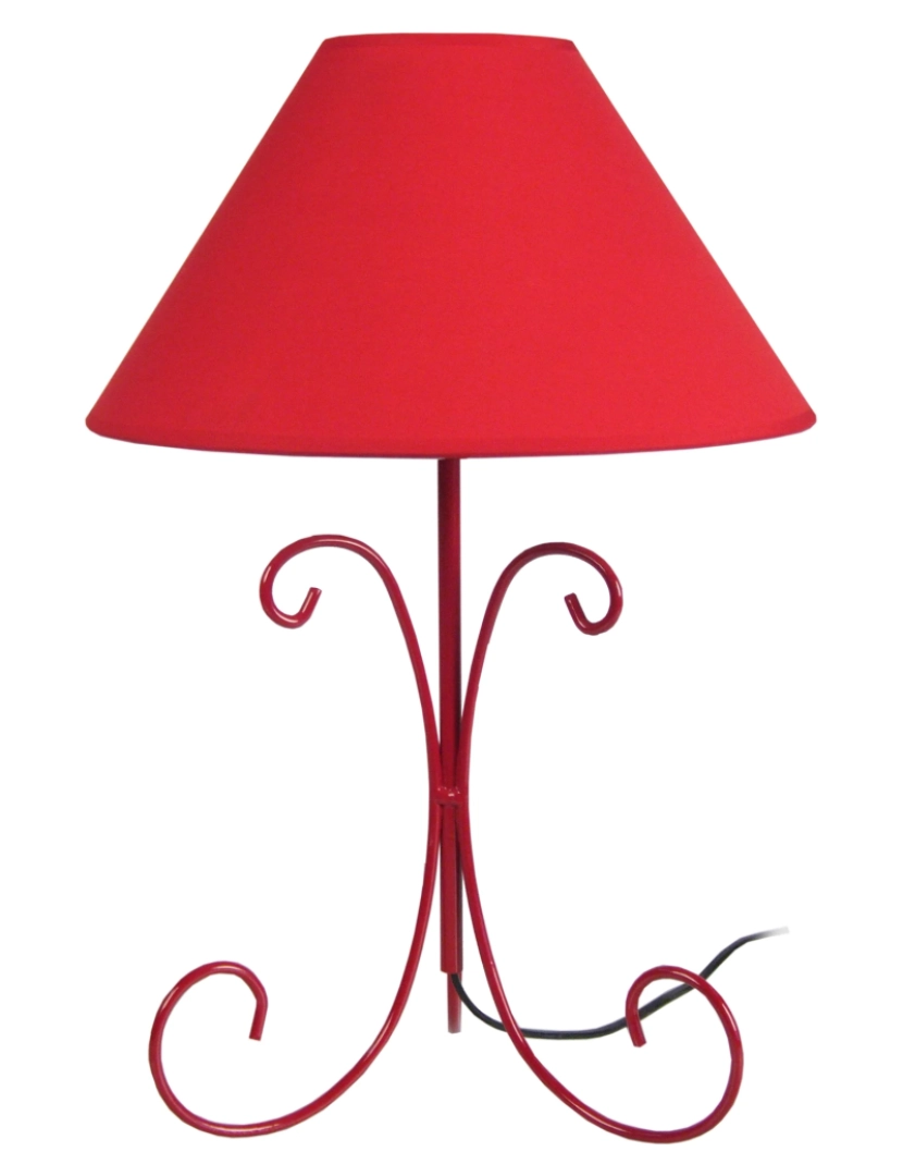 Tosel - CURL - Candeeiro mesa de cabeceira redondo metal vermelho