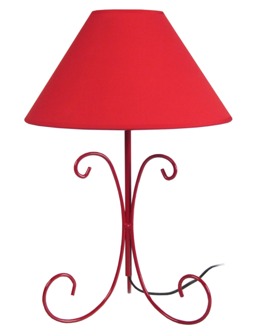 imagem de CURL - Candeeiro mesa de cabeceira redondo metal vermelho1