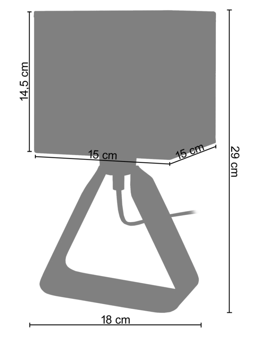 imagem de CAMÉLIA - Candeeiro mesa de cabeceira cuadrado metal preto e cru2