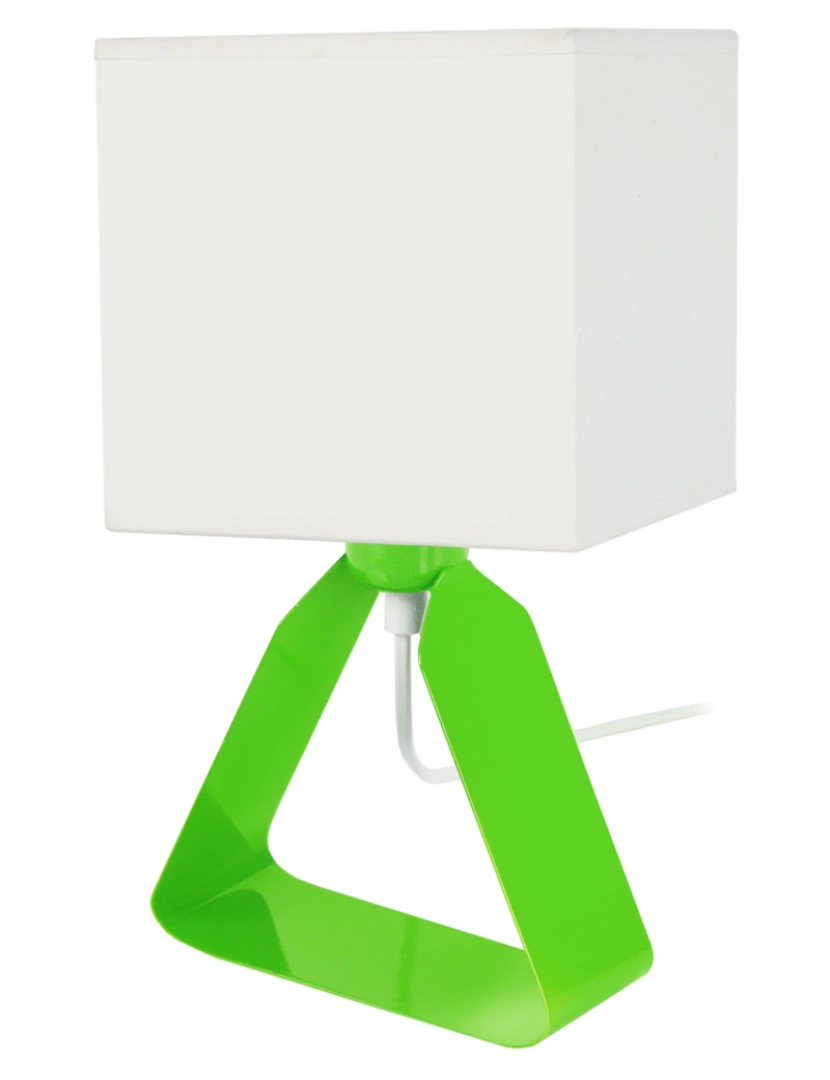 Tosel - CAMÉLIA - Candeeiro mesa de cabeceira cuadrado metal verde e branco