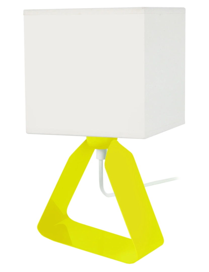 Tosel - CAMÉLIA - Candeeiro mesa de cabeceira cuadrado metal amarelo e branco