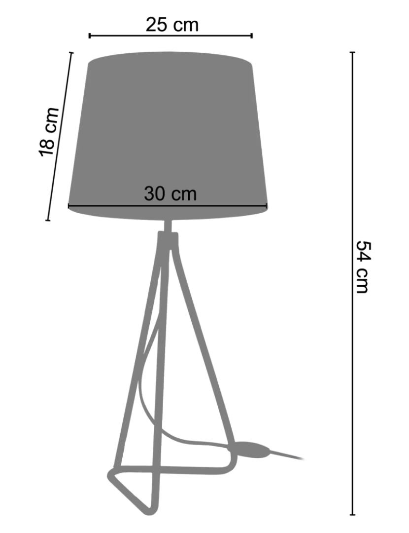 imagem de PIED TRIANGLE - Candeeiro mesa de cabeceira redondo metal preto e branco2