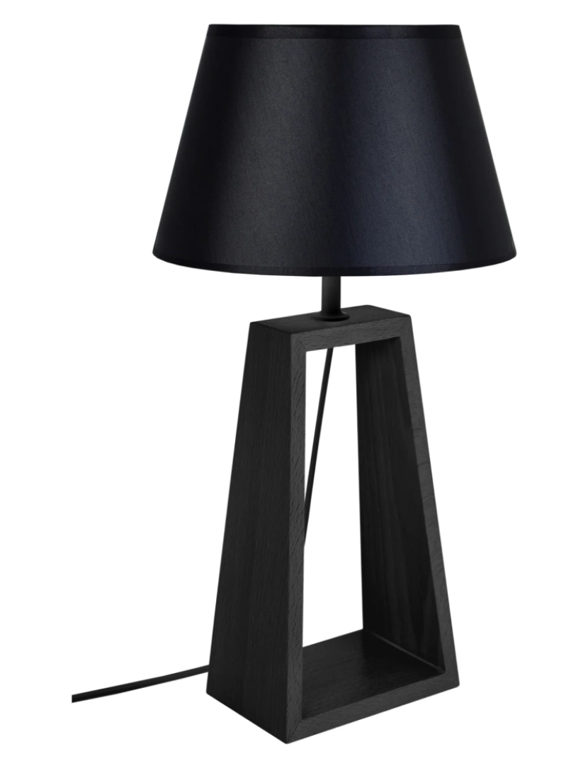 Tosel - MIKELLI - Candeeiro mesa de cabeceira redondo madeira preto