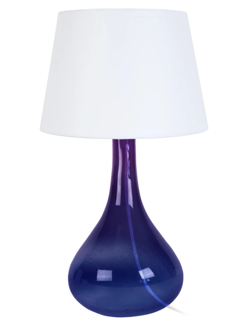 Tosel - CARAFE - Candeeiro mesa de cabeceira redondo vidro violeta e branco