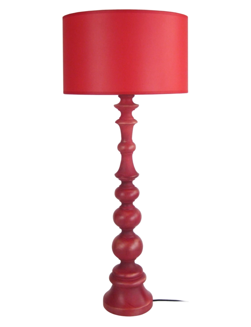 imagem de ANAIS - Candeeiro de Mesa redondo madeira vermelho1