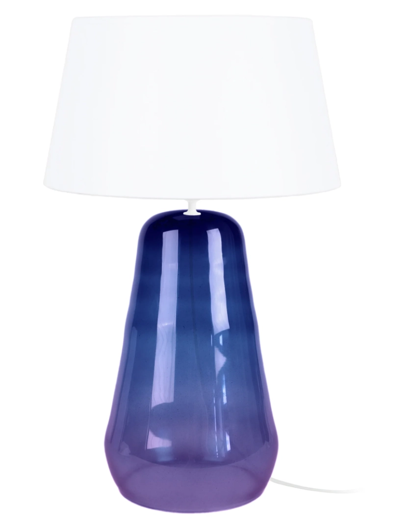 Tosel - REFLECTS - Candeeiro mesa de cabeceira redondo vidro violeta e branco