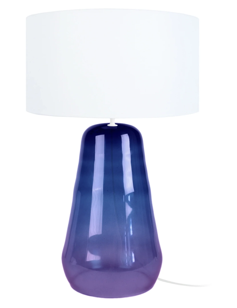 Tosel - REFLECTS - Candeeiro mesa de cabeceira redondo vidro violeta e branco