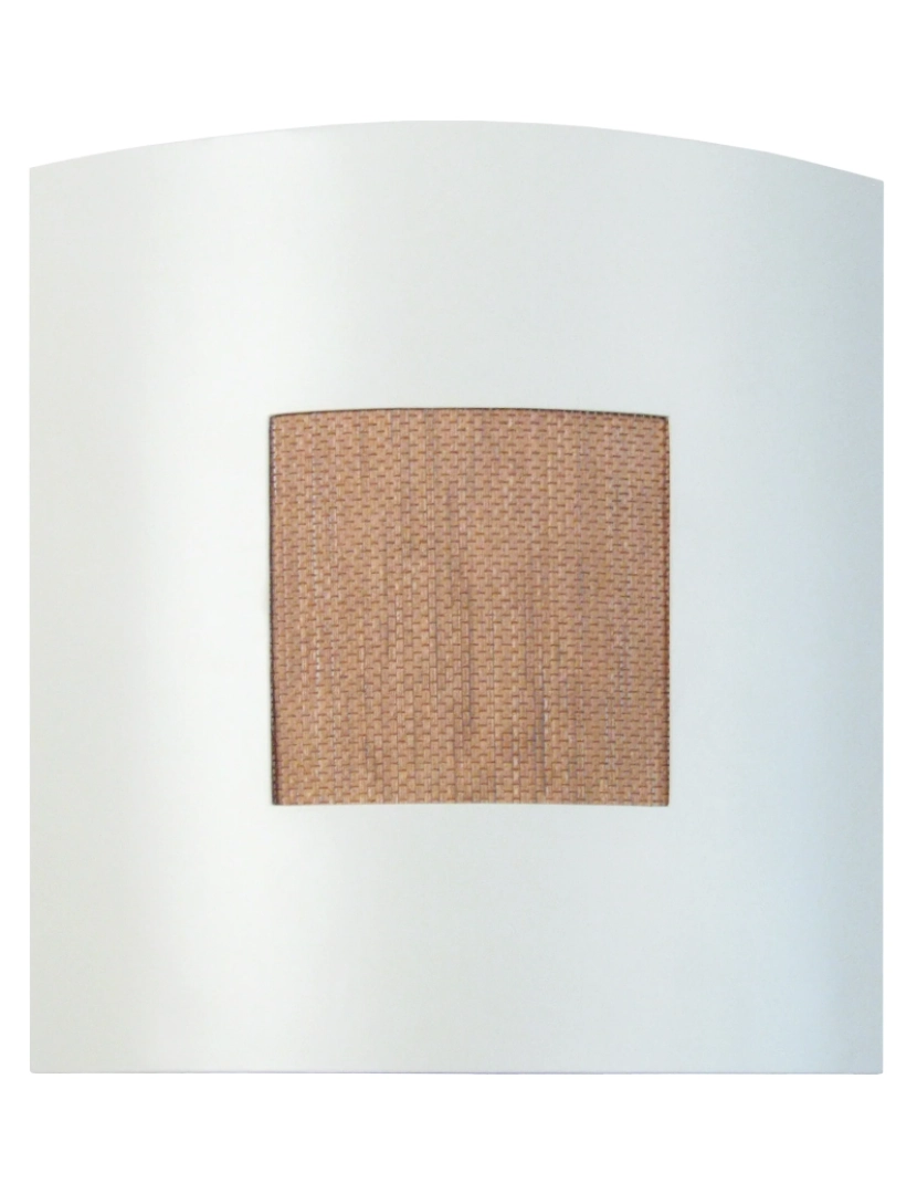 imagem de TELAS - Aplique rectangular metal branco e palha1