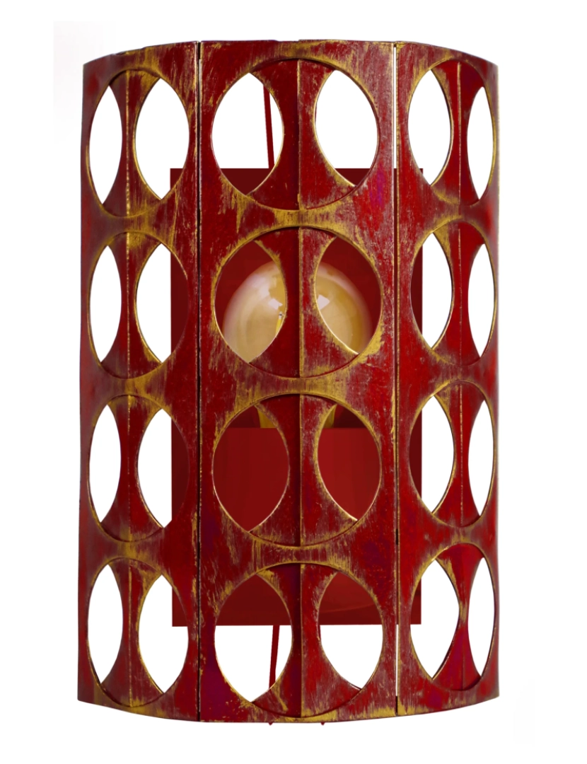 imagem de ZIN - Aplique redondo metal vermelho e dourado1