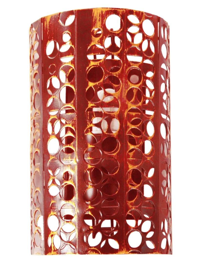 imagem de ZEN - Aplique redondo metal vermelho e dourado1
