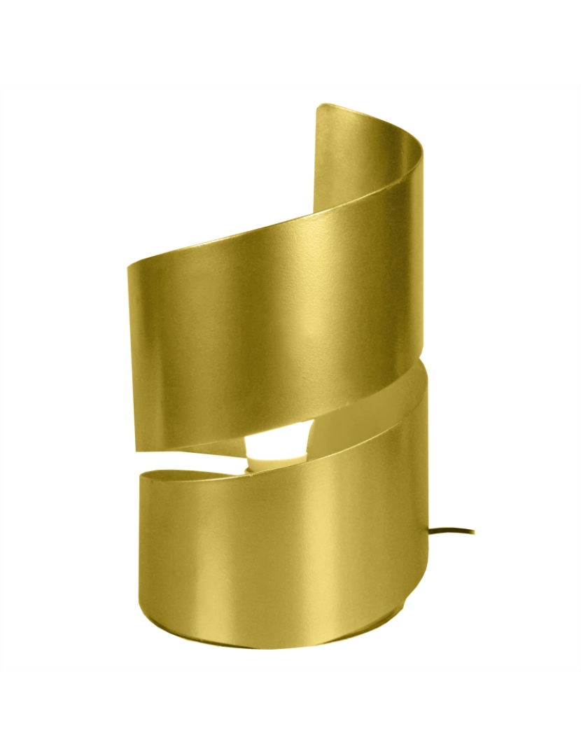 imagem de VIRA - Candeeiro mesa de cabeceira redondo metal ouro1