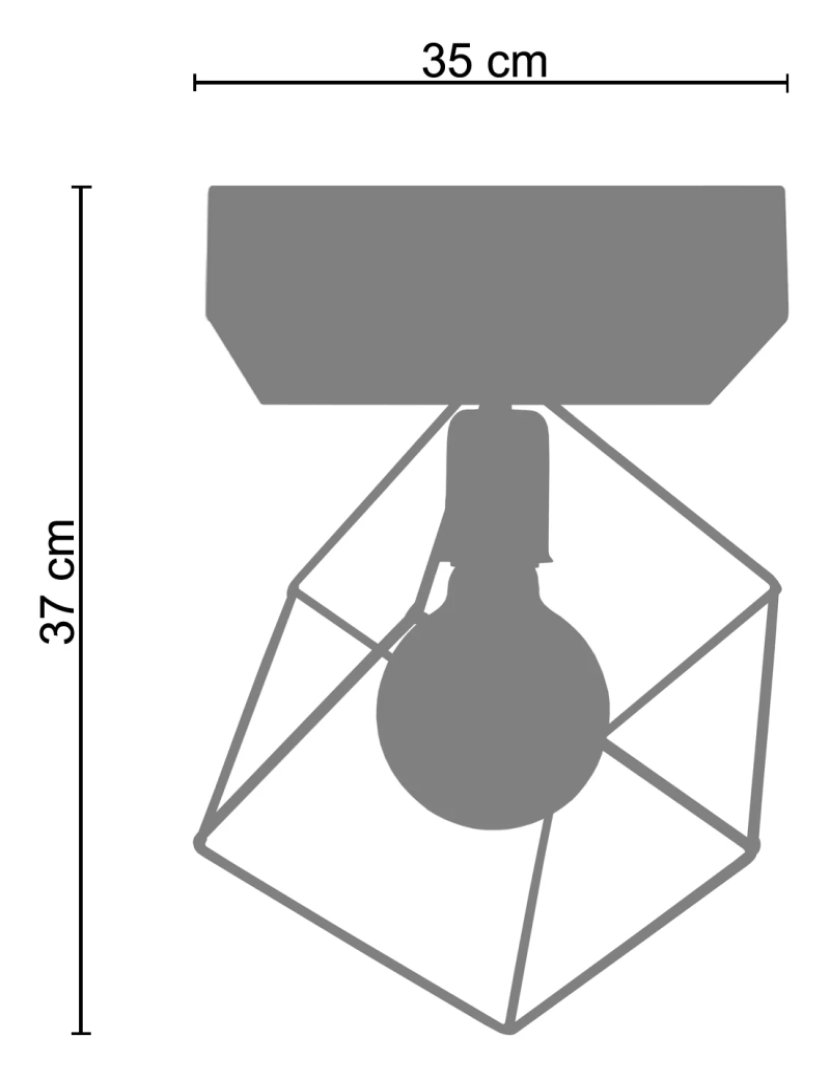 imagem de SQUARE A - Plafon cuadrado metal castanho2