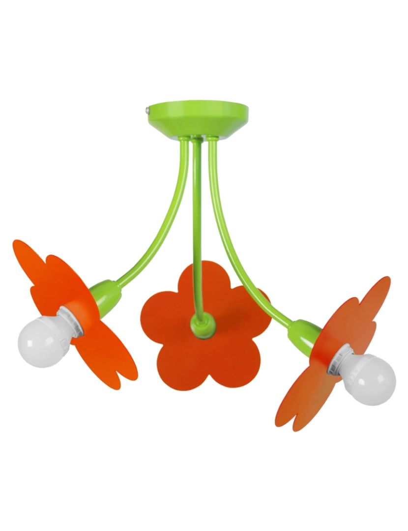 imagem de PIVOINE - Candeeiro de Teto redondo metal verde e laranja1