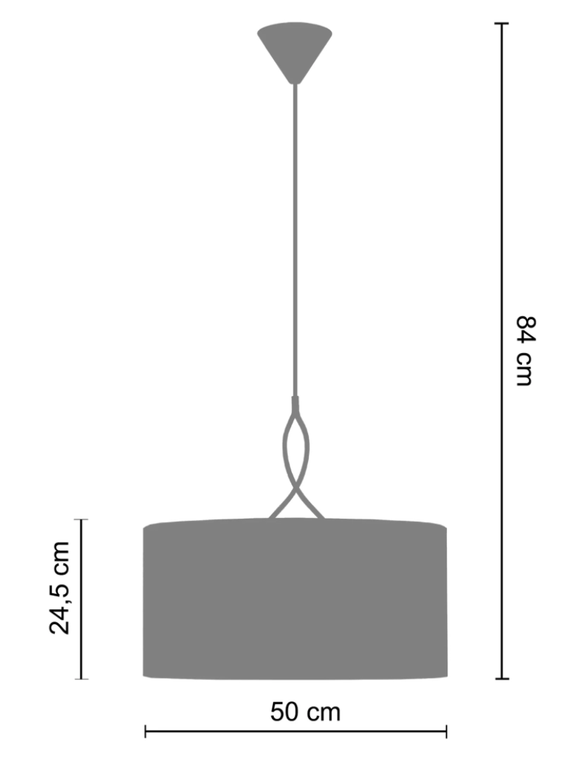 imagem de ELÉGANCE - Suspensão rectangular tecido castanho2