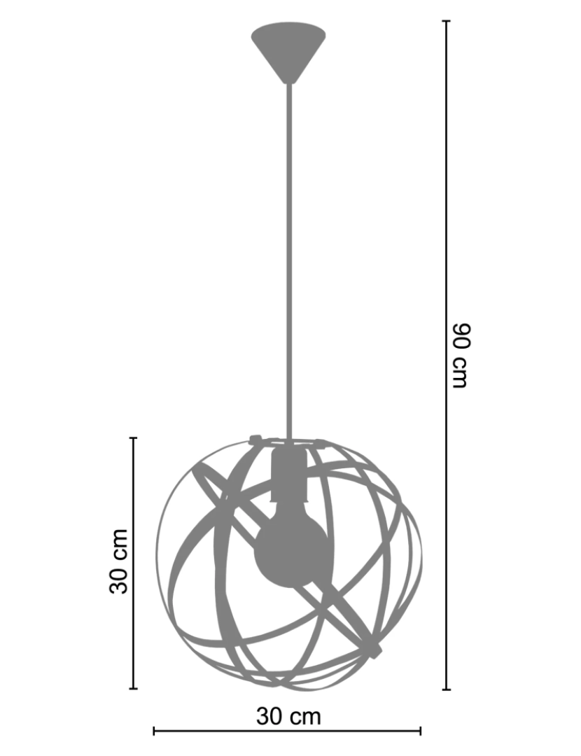 imagem de GLOBE JUNO - Suspensão redondo metal castanho2