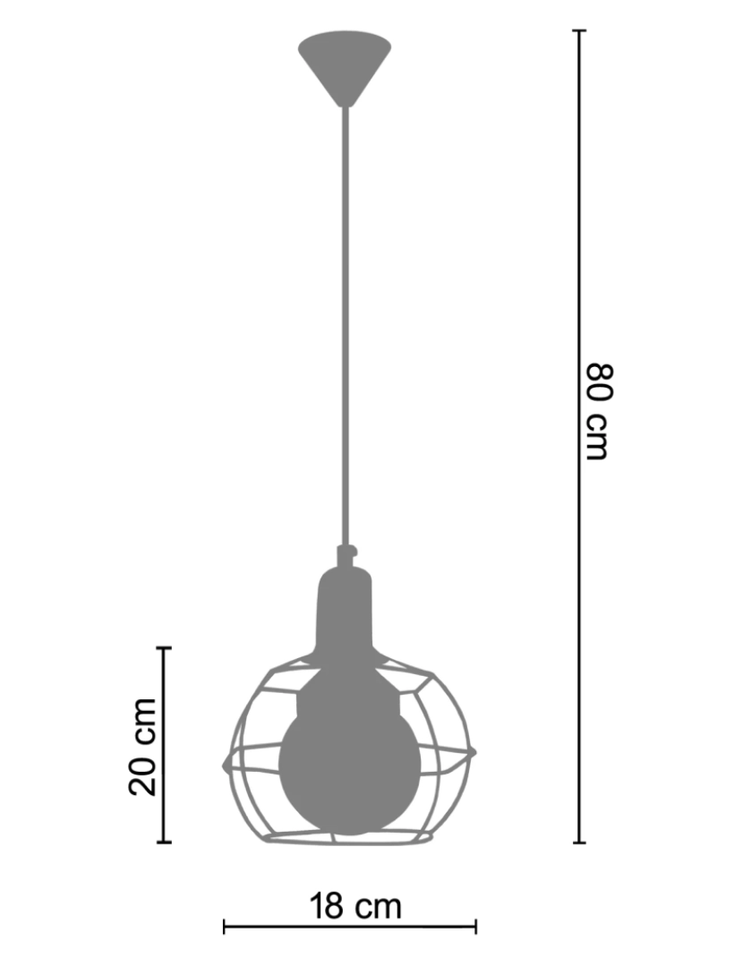 imagem de HEX.GLOBE - Suspensão redondo metal preto2