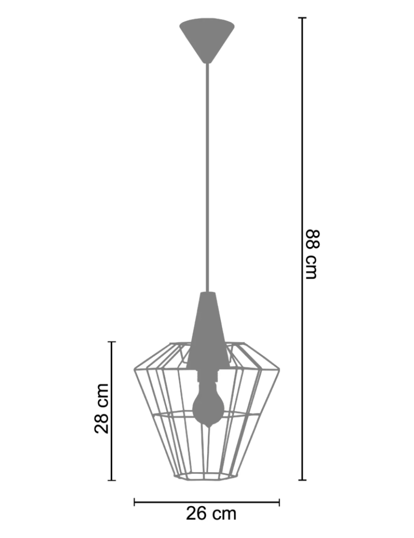 imagem de TRIBERG - Suspensão cuadrado metal natural e preto3