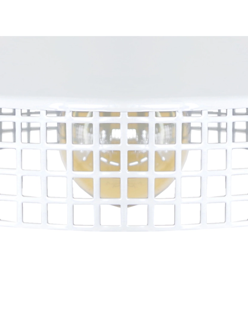 imagem de LISERON - Suspensão rectangular metal marfim branco5