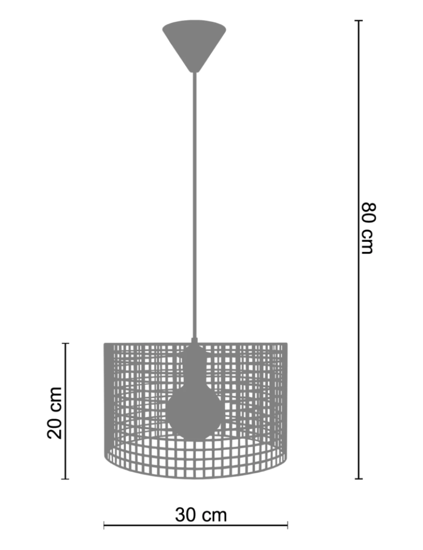imagem de LISERON - Suspensão redondo metal castanho2