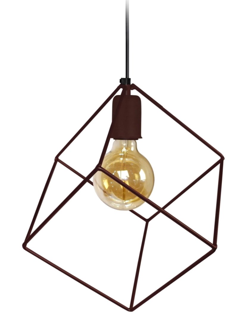 Tosel - SQUARE - Suspensão cuadrado metal castanho