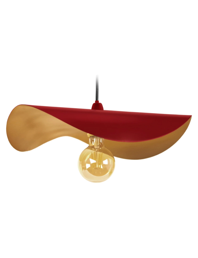 Tosel - MADAME - Suspensão redondo metal vermelho e dourado