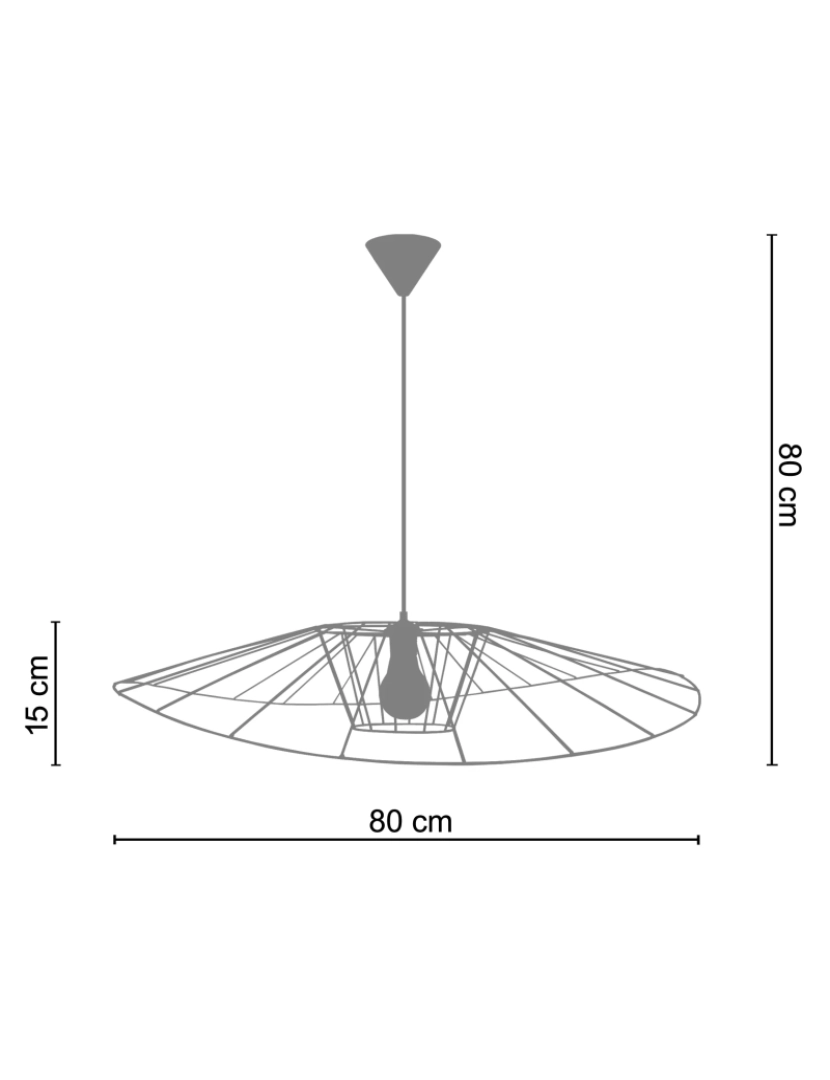 imagem de LADY BIRD BIG - Suspensão redondo metal preto3