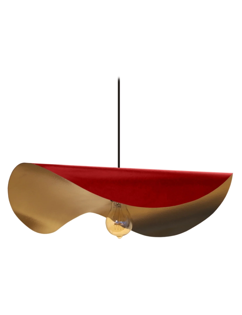 imagem de GRANDE MADAME - Suspensão redondo metal vermelho e dourado1