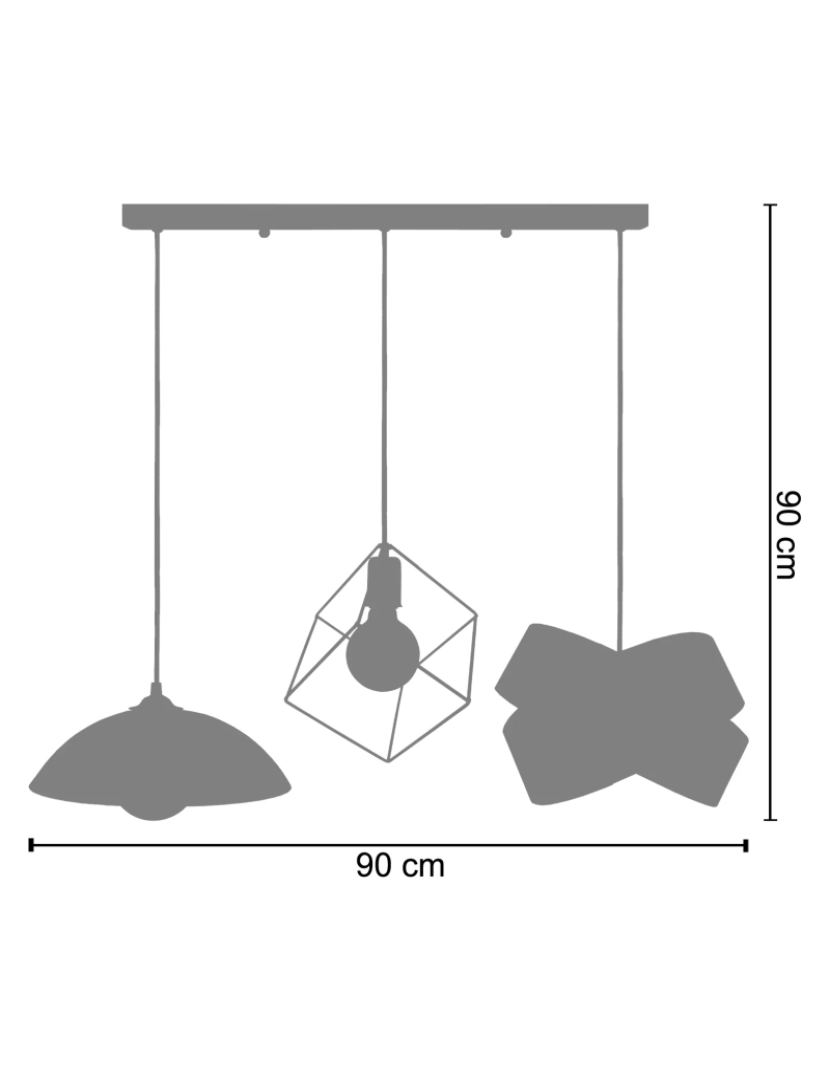 imagem de DEMILUNE,SQUARE,GORGES - Candeeiro de Teto redondo metal preto3