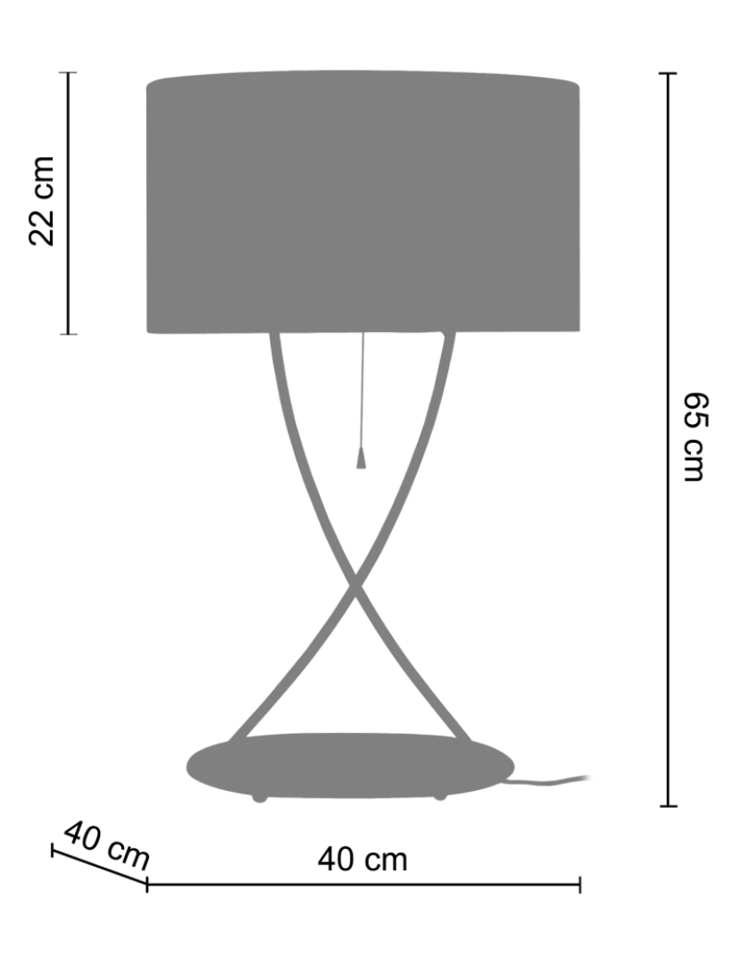 imagem de ELÉGANCE - Candeeiro de Mesa rectangular metal castanho e cru2