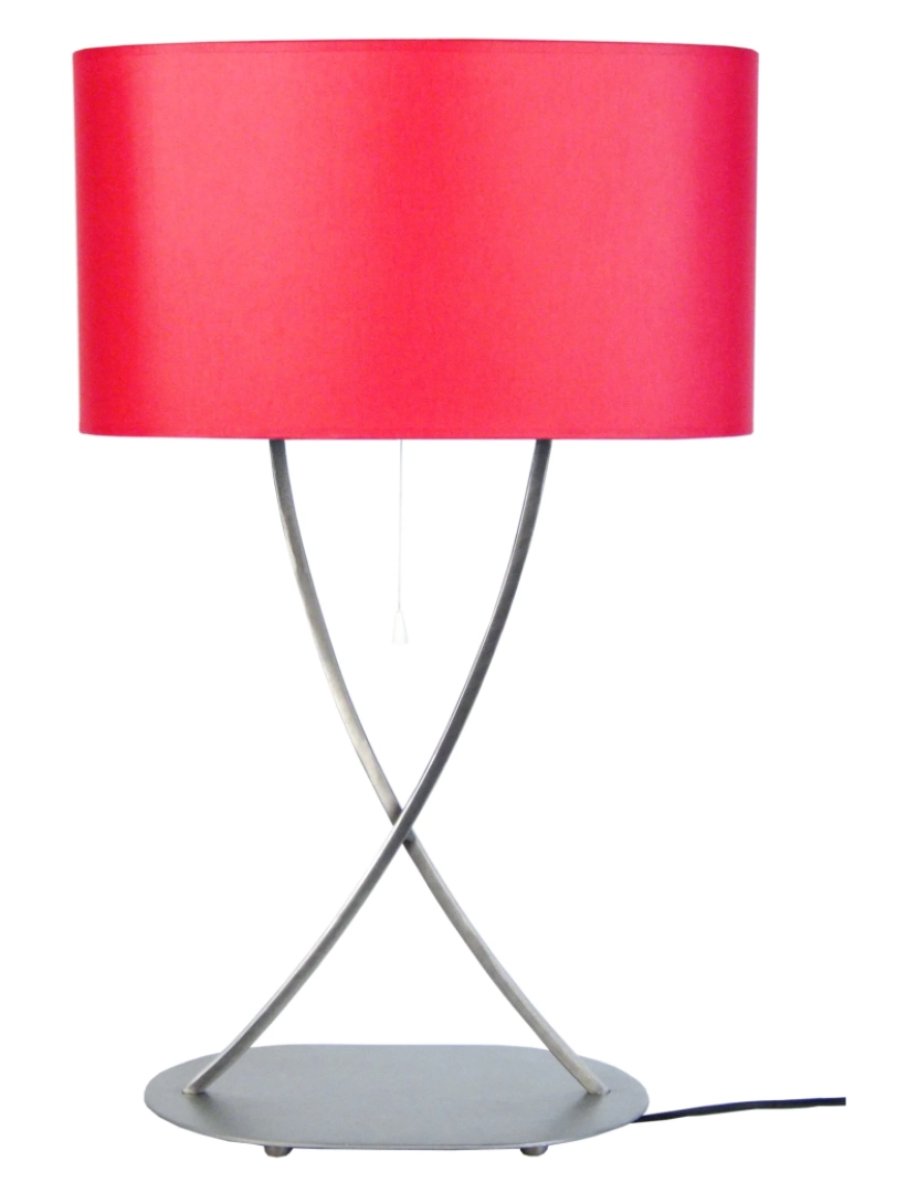 Tosel - ELÉGANCE - Candeeiro de Mesa rectangular metal alumínio e vermelho