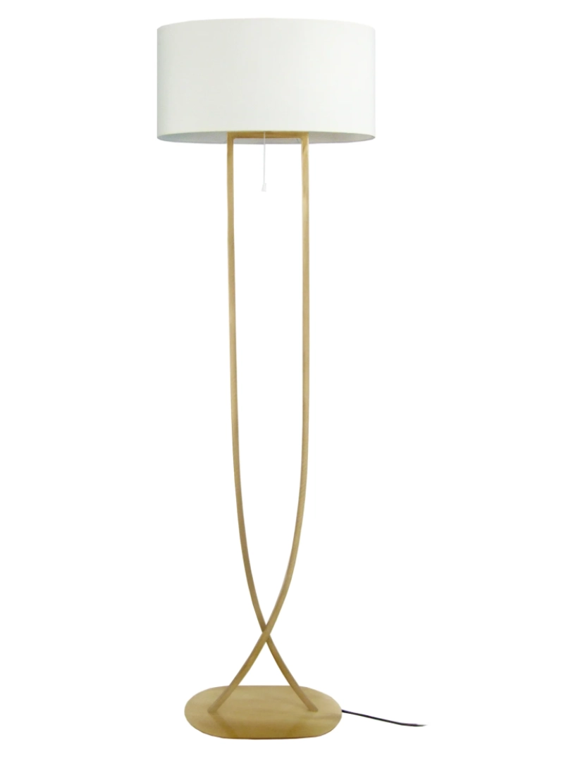 imagem de ELÉGANCE - Candeeiro pé alto rectangular metal ouro e créme1