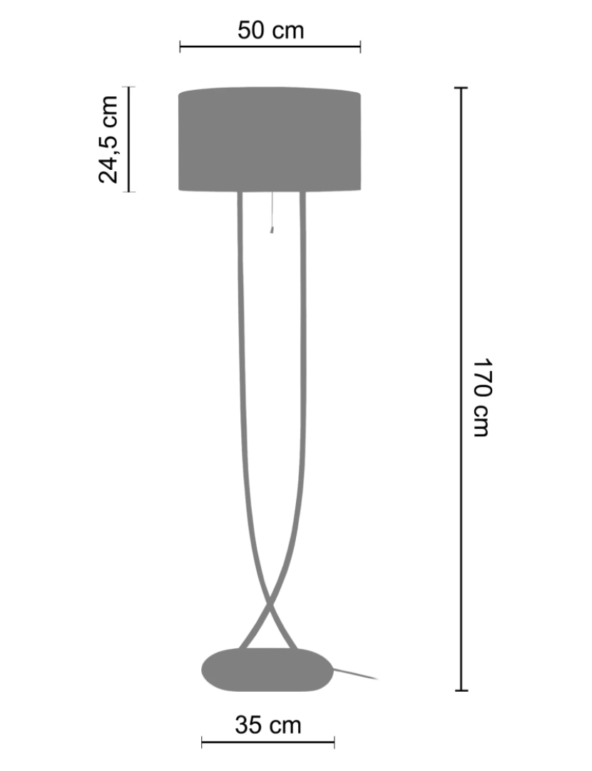 imagem de ELÉGANCE - Candeeiro pé alto rectangular metal alumínio e preto3