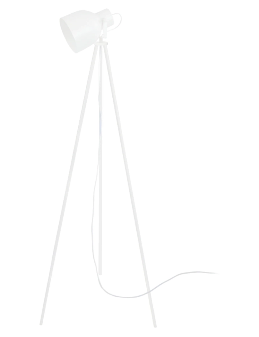 Tosel - CARLSON 2 - Candeeiro pé alto redondo metal marfim branco