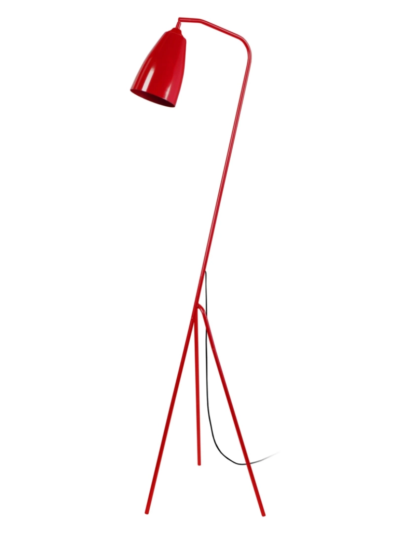 Tosel - LARSEN - Candeeiro pé alto redondo metal vermelho