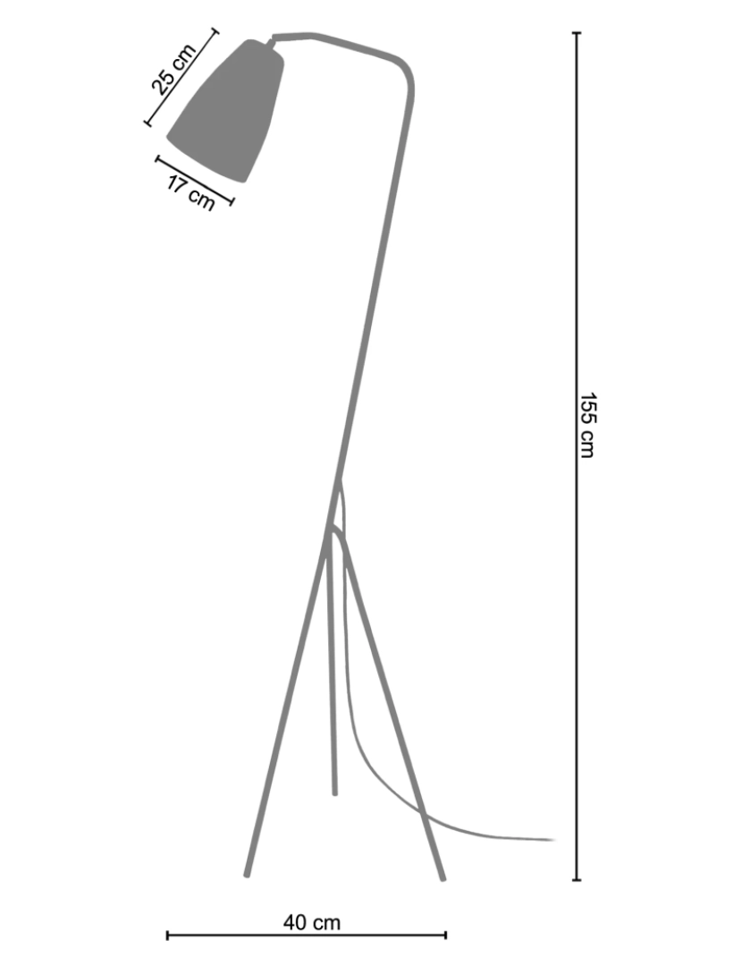 imagem de LARSEN - Candeeiro pé alto redondo metal castanho3