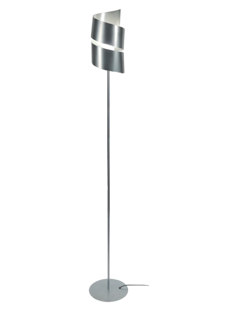 Tosel - VIRA - Candeeiro pé alto redondo metal alumínio