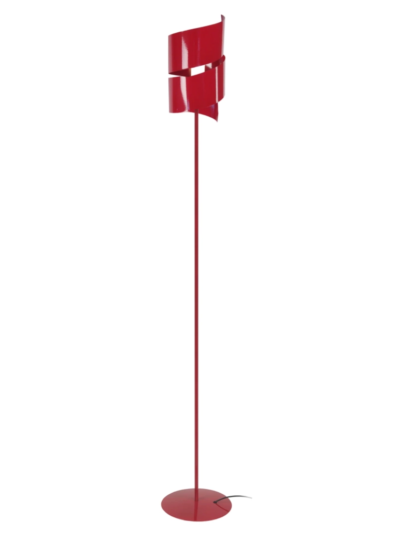 Tosel - VIRA - Candeeiro pé alto redondo metal vermelho