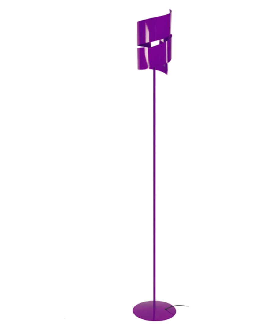Tosel - VIRA - Candeeiro pé alto redondo metal violeta