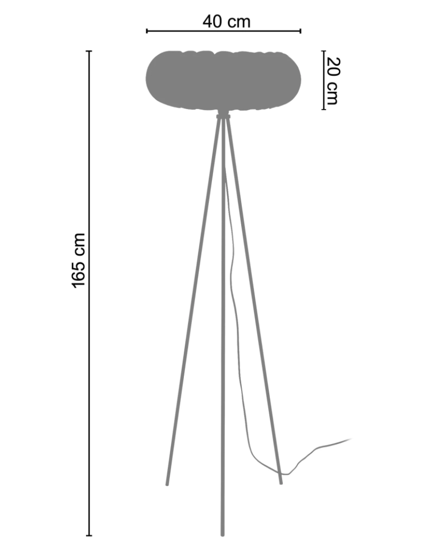 imagem de TIAGO - Candeeiro pé alto redondo metal castanho2