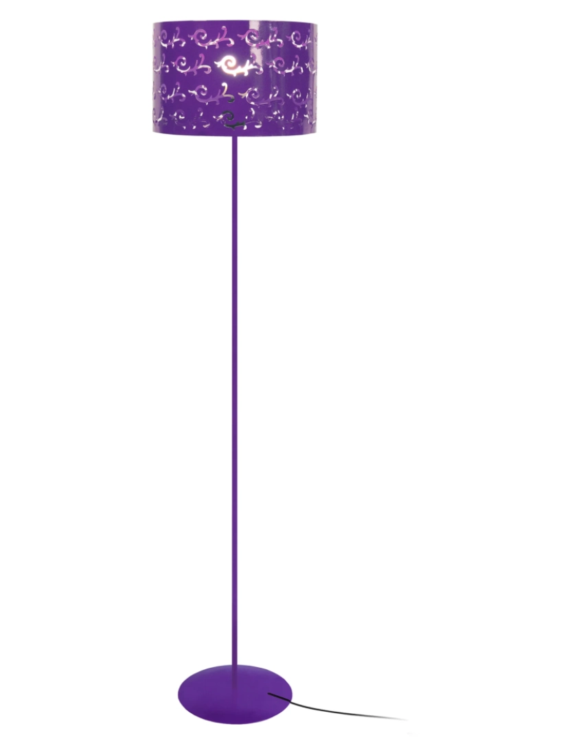 Tosel - LYS - Candeeiro pé alto redondo metal violeta