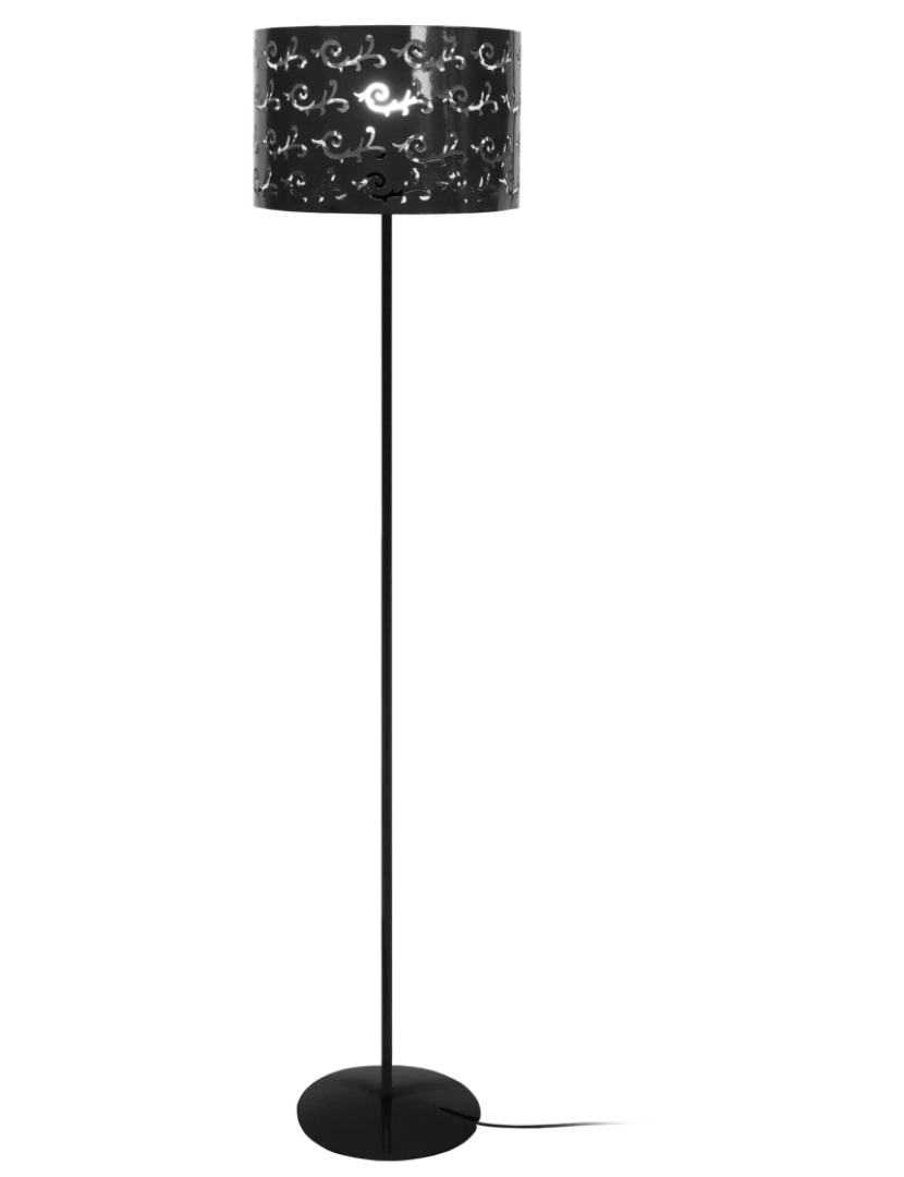 Tosel - LYS - Candeeiro pé alto redondo metal preto