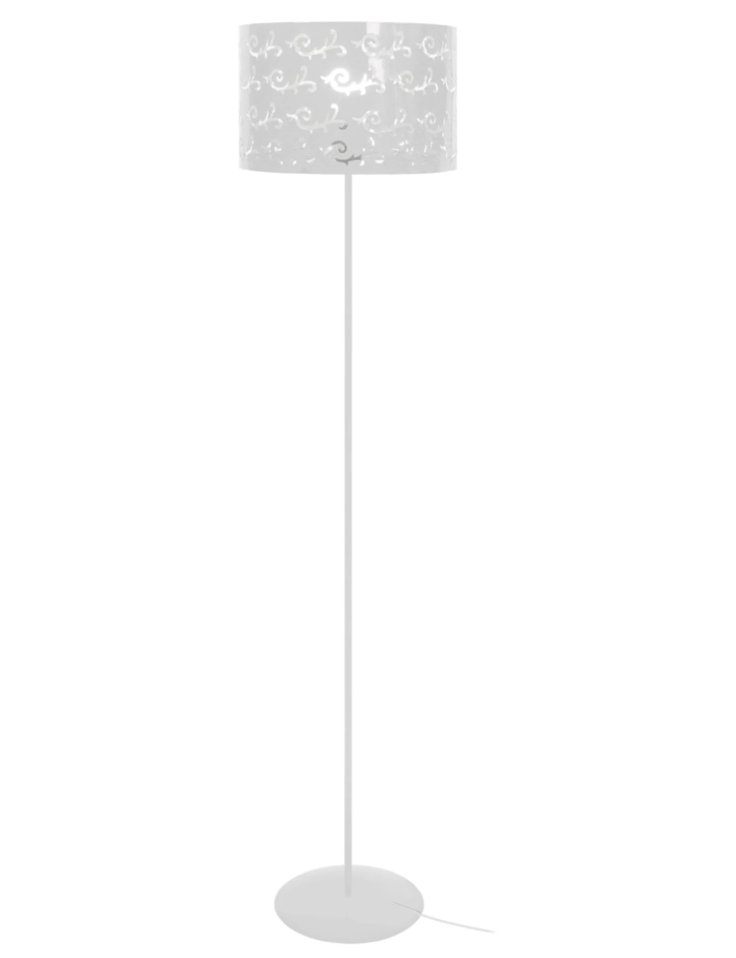 Tosel - LYS - Candeeiro pé alto redondo metal marfim branco