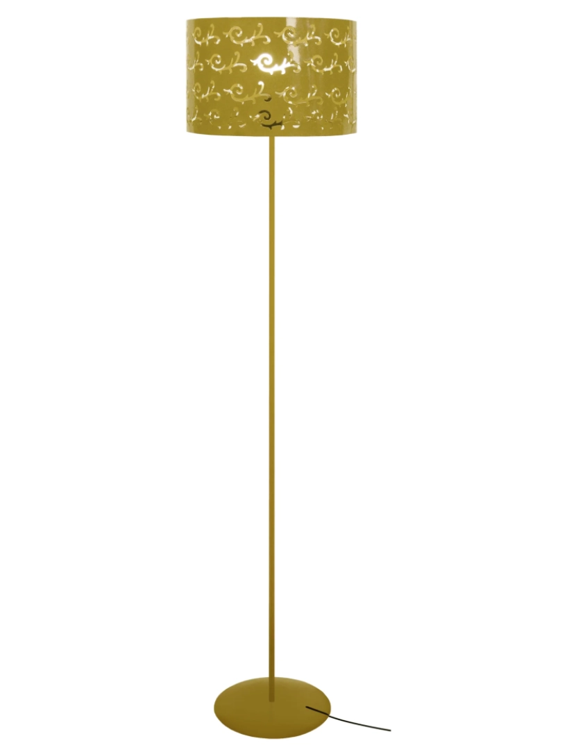 Tosel - LYS - Candeeiro pé alto redondo metal ouro