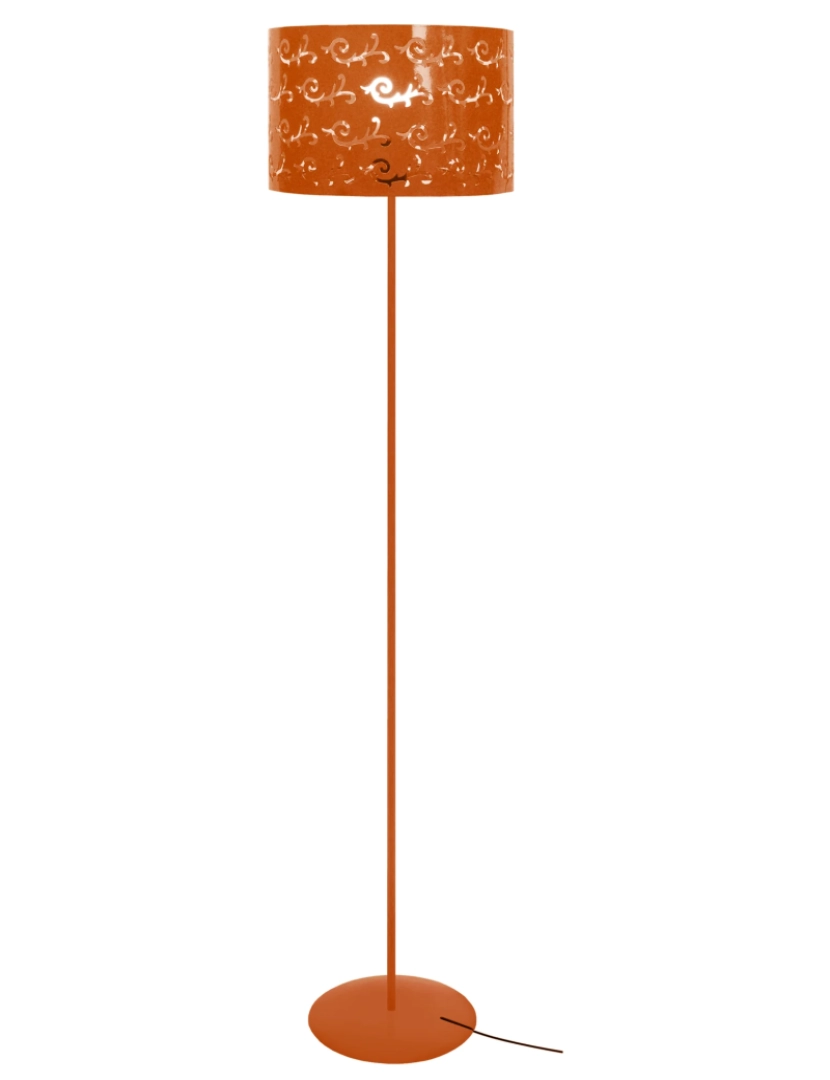 Tosel - LYS - Candeeiro pé alto redondo metal laranja