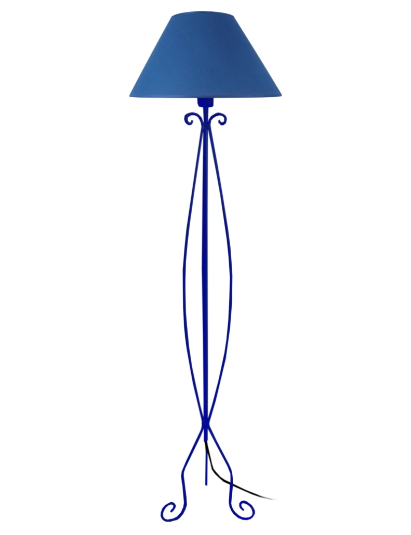 Tosel - CURL - Candeeiro pé alto redondo metal azul